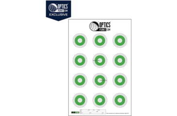 Image of OpticsPlanet Exclusive EZ2C Targets Style 27, Green and Black Ink on High Quality White Paper, 25 Pack, EZ2CS27G