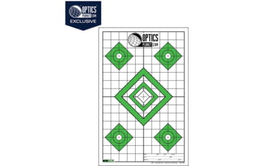 Image of OpticsPlanet Exclusive EZ2C Targets Style 28, Green and Black Ink on High Quality White Paper, 25 Pack, EZ2CS28G