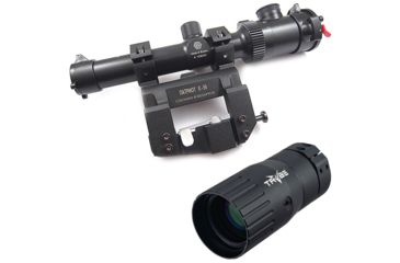 Image of OP Exclusive - Kalinka Optics KOM 1.2-6x24, SFP Illuminated LD Reticle Rifle Scope, 59mm Universal AK and SVD Mount, Black, GSKOM12624LDP59 w/ Trybe Optics Enhancer - Magnification Doubler