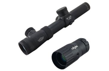 Image of OP Exclusive - Hi-Lux CMR4-556 1-4X24 Tactical Rifle Scope w/Red Illuminated 556 NATO BDC Reticle, Matte Black, CMR4-556-R w/ Trybe Optics Enhancer - Magnification Doubler