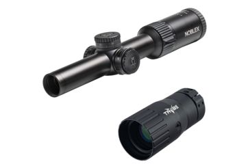Image of OP Exclusive - Noblex-Docter Optics N6 Comfort Rifle Scope, 1-6 x 24mm, 30mm Tube, Illuminated 0 Reticle, Z-rail, Black, 56895 w/ Trybe Optics Enhancer - Magnification Doubler