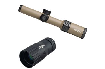Image of OP Exclusive - Noblex-Docter Optics N6 Comfort Rifle Scope, 1-6 x 24mm, 30mm Tube, Tac IPSC Desert, Illuminated 0 Reticle, Flat Dark Earth, 56847 w/ Trybe Optics Enhancer - Magnification Doubler