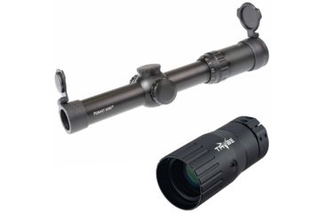 Image of OP Exclusive - Primary Arms Classic 1-4X24mm Illuminated Rifle Scope, Black PA14X w/ TRYBE Optics Enhancer - Magnification Doubler