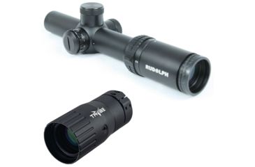 Image of OP Exclusive - Rudolph Optics Tactical Series - T1 1-4x24 30mm Rifle Scope T8 Reticle, Black, T1-010424-T8-IR w/ Trybe Optics Enhancer - Magnification Doubler