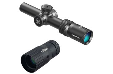 Image of Swampfox Tomahawk LVPO Rifle Scope, 1-6x24mm, 30mm Tube, Second Focal Plane, Illuminated Guerrilla Cross MOA Reticle, Black, ATK16241-M w/ TRYBE Optics Enhancer - Magnification Doubler