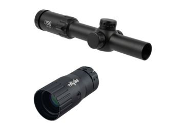 Image of U.S. Optics TS-8X Rifle Scope, 1-8x24mm, 30mm Tube, First Focal Plane, Digital Red Illuminated RBR Reticle, Matte Black, TS-8X RBR w/ Trybe Optics Enhancer - Magnification Doubler