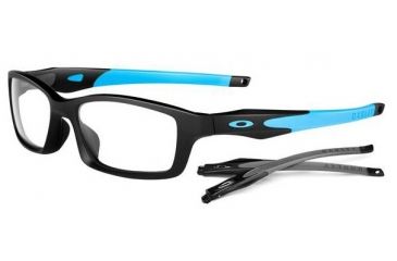 Image of Open Box, Dealer Demo, Oakley Crosslink 53mm Satin Black /Sky Blue Eyeglass Frames w/ Blank Lenses OX8027-0153