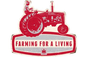 Image of Open Road Brands Die Cut Emb Tin Sign Farmall Living
