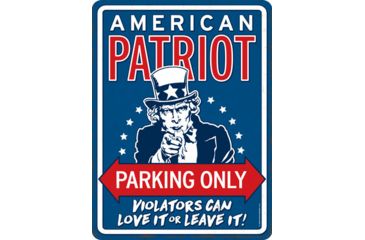 Image of Open Road Brands Die Cut Emb Tin Sign Patriot Parking