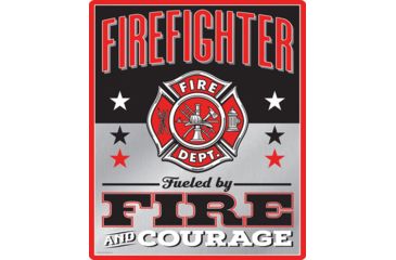 Image of Open Road Brands Emb Tin Sign Firefighter Courage 10''x12''