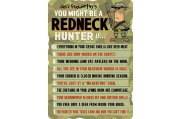 Image of Open Road Brands Emb Tin Sign Jeff Foxworthy Redneck Hunter