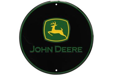 Image of Open Road Brands Embossed Tin Sign John Deere Black 12''x12''