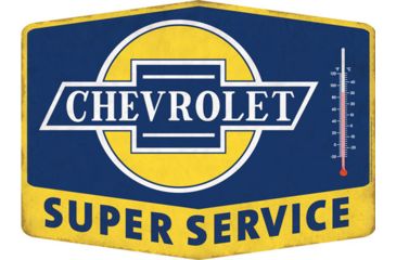 Image of Open Road Brands Thermometer Emb Tin Sign Super Chevy Svc
