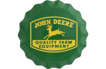 Image of Open Road Brands Tin Bottle Cap John Deere 14''x14''