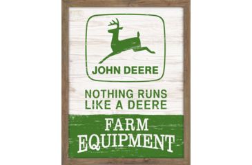 Image of Open Road Brands Wood Framed Wall Decor John Deere 14''x18''