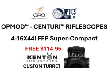 Image of German Precision Optics OPMOD CENTURI SuperCompact 4-16x44mm 30mm Tube Rifle Scope, FFP, Mil-base PLRi Reticle, Black, RCX450 OP