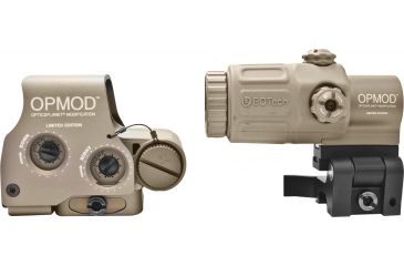 Image of EoTech OPMOD Red Dot Reticle Hybrid Sight IOP Holosight w/ 3X G33 Magnifier, Tan, HHS2-OPA-KIT2023