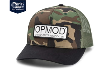 Image of OPMOD Trucker Hat Embroidered Patch, Green Camo/Loden/Black, OPMGreen Camo/Loden/Black