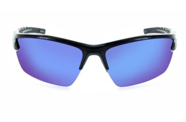 Image of Optic Nerve Bristol Sunglasses, Shiny Black Frame, Polarized Grey Lens with Blue Mirror Lens 82006