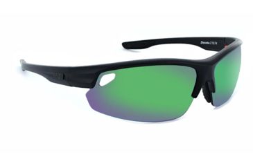 Image of Optic Nerve Desoto Flip Off Sunglasses, Matte Black Frame, Lens 3 Sets- Brown with Green Mirror, Copper, Clear 21674