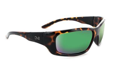Image of Optic Nerve One StrikezOne Sunglasses, Shiny Dark Demi Frame, Polarized Smoke with Green Mirror Lens 17020