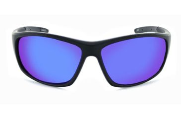 Image of Optic Nerve Triton Sunglasses, Matte Black Frame, Polarized Grey Lens w/Blue Mirror Lens 82010