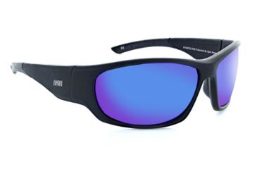 Image of Optic Nerve Triton Sunglasses, Matte Black Frame, Polarized Grey Lens w/Blue Mirror Lens 82010