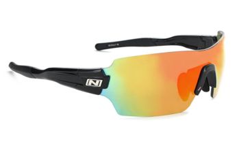 Image of Optic Nerve Vapor Sunglasses, Shiny Black w/Black Tips Frame, 3 Sets- Smoke w/Red Mirror, Copper, Clear 14412