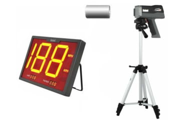 Image of OpticsPlanet Exclusive Bushnell Speedscreen Sports Kit Bushnell SpeedScreen Radar Gun Display 101922, Speedster 3 Radar Gun, Tripod for Speedster III Radar Gun, and FREE Radar Gun Batteries