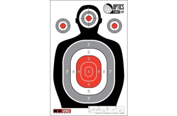 Image of OpticsPlanet Exclusive EZ2C Targets Silhouette Target - 25 Pack, Red/Black, 12x18 in, EZ2CS030