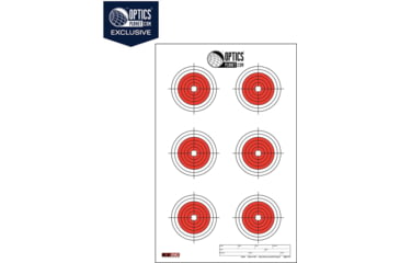 Image of OpticsPlanet Exclusive EZ2C Targets Style 24, Orange and Black Ink on High Quality White Paper, 25 Pack, EZ2CS024
