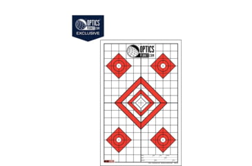Image of OpticsPlanet Exclusive EZ2C Targets Style 28, Five Diamonds With Grids Target, 25 Pack, Red/Black/White, EZ2CS028