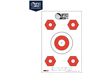Image of OpticsPlanet Exclusive EZ2C Targets Style H3, Orange and Black Ink on High Quality White Paper, 25 Pack, EZ2CSH03