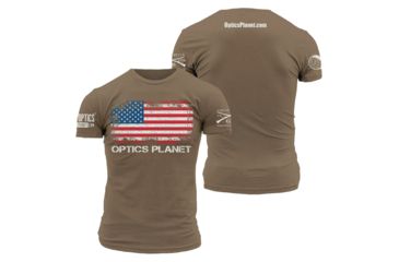Image of OpticsPlanet Exclusive Grunt Style American Flag T-Shirt Mens, Tan, 3XL Tan-499-Tan-XXXL