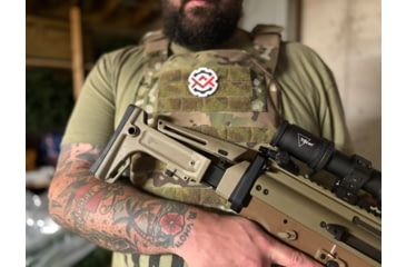 Image of OpticsPlanet Exclusive Kinetic Development Group FN SCAR Folding Rifle Stock, Black, SCP5-MK2-201