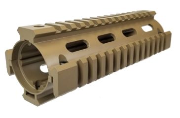 Image of OpticsPlanet Exclusive M4 Cerakote Quad Rail Handguard, Carbine Length, Cerakote, Flat Dark Earth, NSN N, XOP-M4QRC