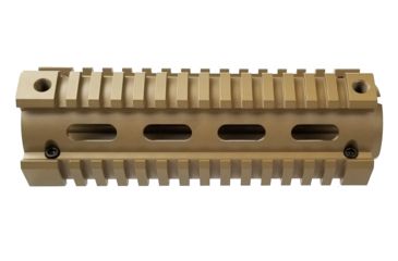 Image of OpticsPlanet Exclusive M4 Cerakote Quad Rail Handguard, Carbine Length, Cerakote, Flat Dark Earth, NSN N, XOP-M4QRC
