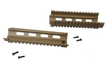 Image of OpticsPlanet Exclusive M4 Cerakote Quad Rail Handguard, Carbine Length, Cerakote, Flat Dark Earth, NSN N, XOP-M4QRC