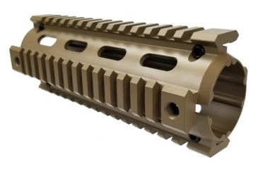 Image of OpticsPlanet Exclusive M4 Cerakote Quad Rail Handguard, Carbine Length, Cerakote, Flat Dark Earth, NSN N, XOP-M4QRC, EDEMO1