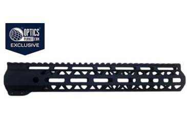 Image of OpticsPlanet Exclusive Moriarti AR-15 12in M-LOK Diamond Cut Slim Profile Free Float Handguard, Black, MA15-US-12-DMD