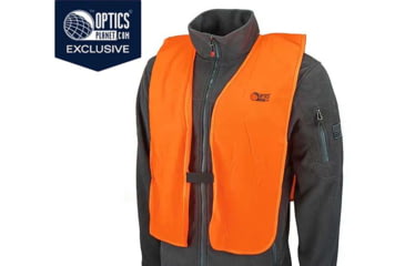 Image of OpticsPlanet Exclusive OpticsPlanet Blaze Orange Hunting Safety Vest, Blaze Orange, Chest 38-48in, 15752-OP