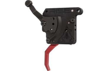 Image of OpticsPlanet Exclusive Rise Armament OPMOD Reliant Hex-C Action Drop-in Rifle Trigger, Remington 700, Curved, 2-5lb, Black/Red, 850062094192