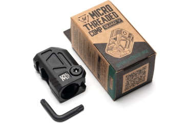 Image of OpticsPlanet Exclusive Strike Industries Strike Micro QUAD V Threaded 9mm Compensator, 1/2x28, Black, SI-MC-QUAD-V
