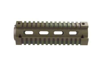 Image of OpticsPlanet Exclusive M4 Cerakote Quad Rail Handguard, Carbine Length, Cerakote, Flat Dark Earth, NSN N, XOP-M4QRC
