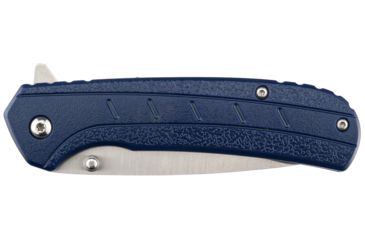 Image of OpticsPlanet Exclusive OpticsPlanet Spring Assisted Folding Knife, 7.5in Overall, Blue Handle, Silver Steel Blade, OP-A094