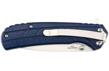 Image of OpticsPlanet Exclusive OpticsPlanet Spring Assisted Folding Knife, 7.5in Overall, Blue Handle, Silver Steel Blade, OP-A094