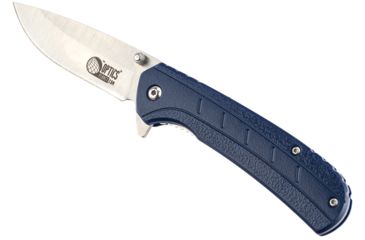 Image of OpticsPlanet Exclusive OpticsPlanet Spring Assisted Folding Knife, 7.5in Overall, Blue Handle, Silver Steel Blade, OP-A094