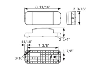 Image of Optronics Led RV Combination Tail Light With Base - Passenger Side, White, RVSTL60S
