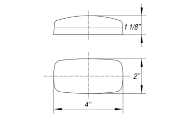 Image of Optronics Mark Light Oval Base Amb, Black, MC32ABS