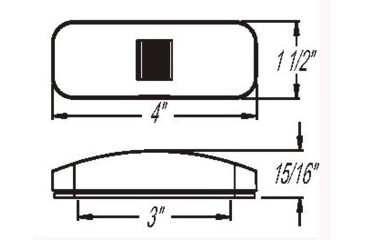 Image of Optronics Mark Light Rect 2Wire, Amber, MC44AS